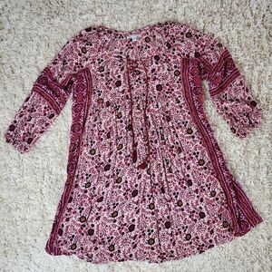 AMERICAN EAGLE Bohemian Floral Long Sleeve Dress